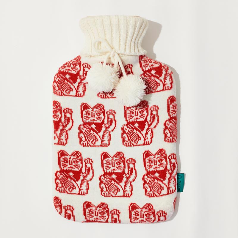 Red Lucky Cat Hot Water Bottle | Bookazine HK