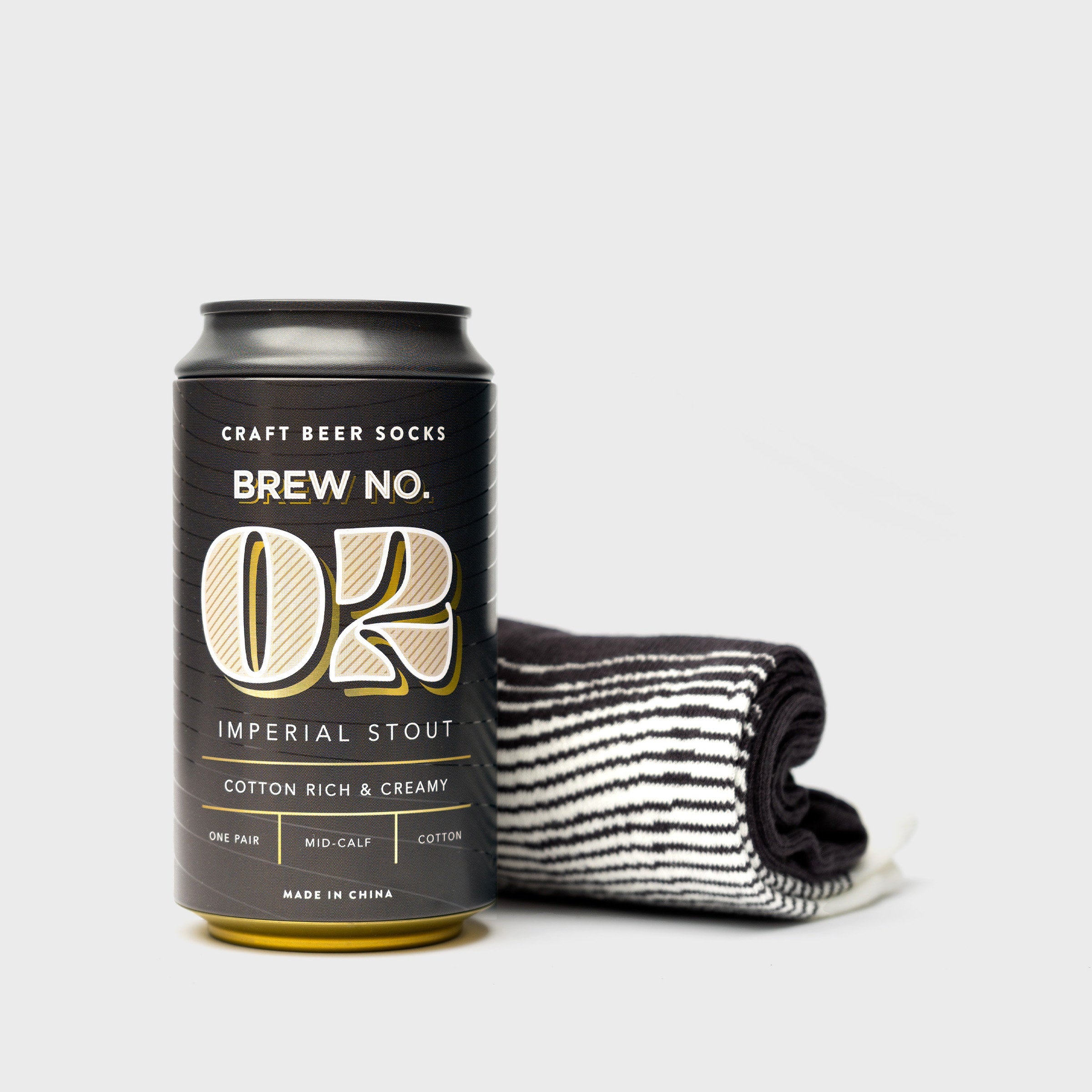 IMPERIAL STOUT BEER SOCKS IN A TIN