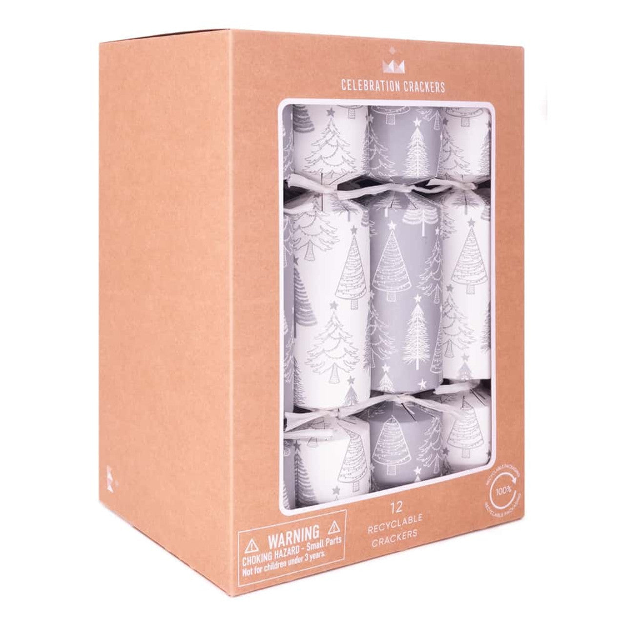 Silver Trees Crackers Pack Of 12 - Bookazine