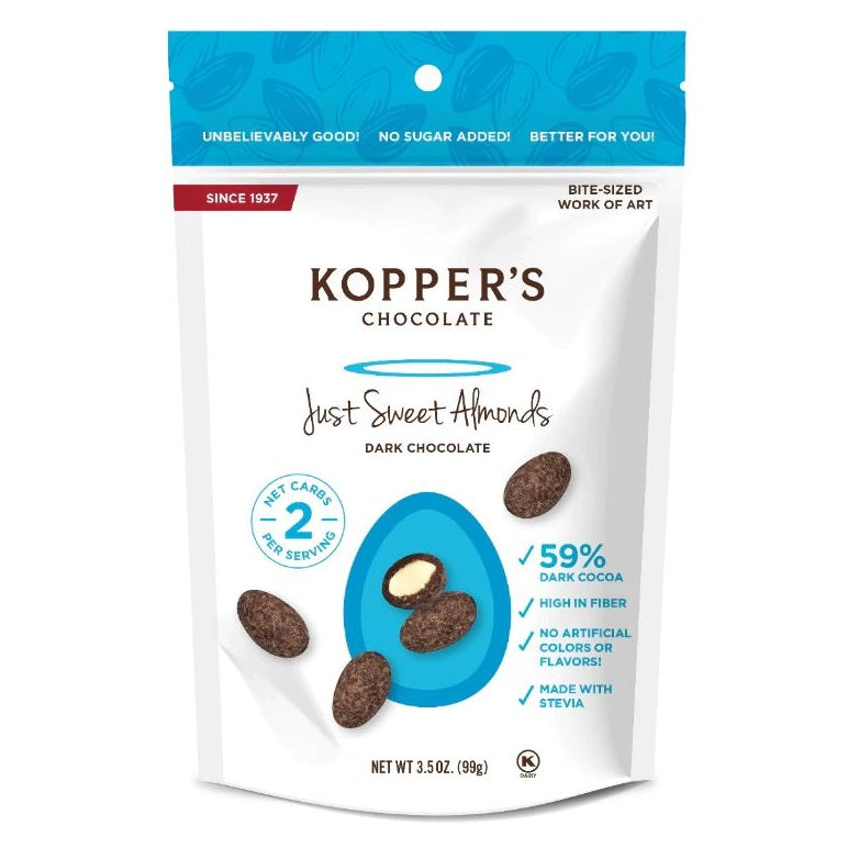 KOPPERS - JUST SWEET CHOCOLATE ALMONDS 4OZ