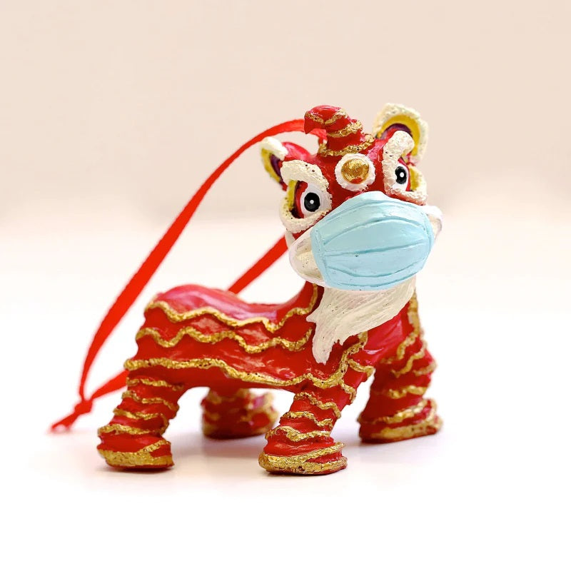 Red Masked Lion Dance Ornament | Bookazine HK