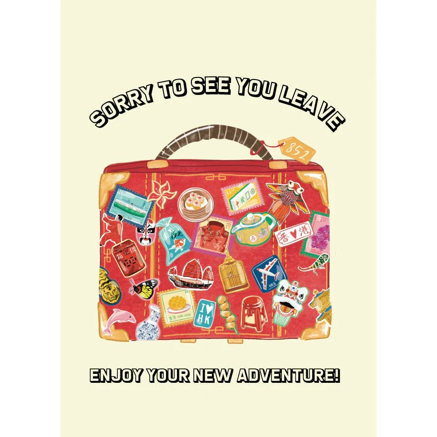 Sorry To See You Leave Suitcase Greeting Card | Bookazine HK
