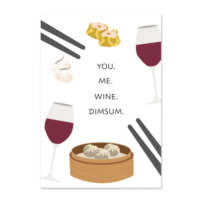 You, Me, Wine Dimsum Greeting Card | Bookazine HK