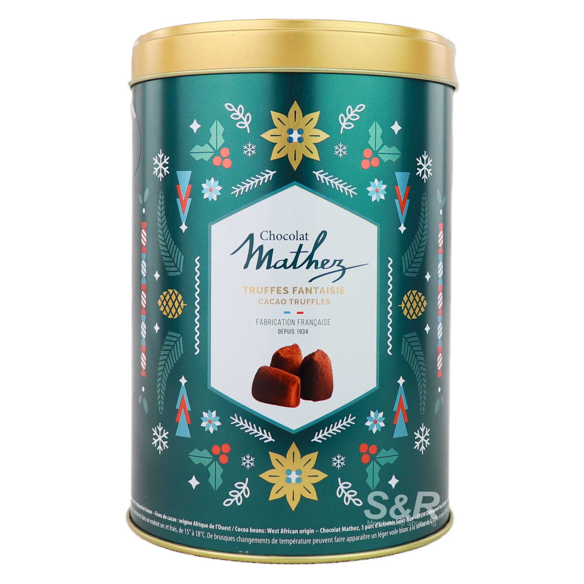 MATHEZ - GREEN CHRISTMAS TRUFFLE TIN 130G