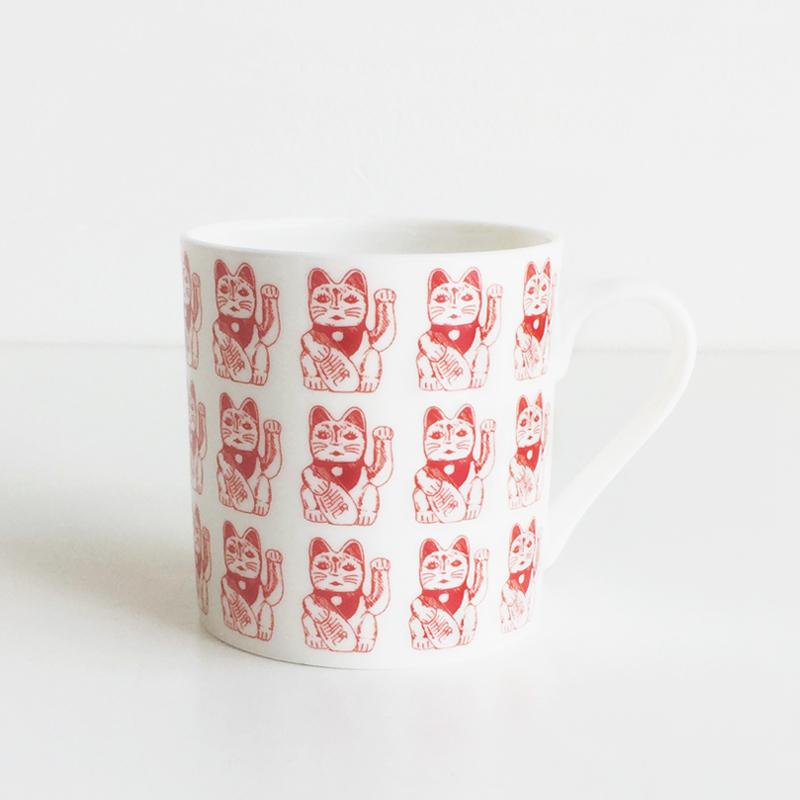 Red Lucky Cat Ceramic Mug | Bookazine HK