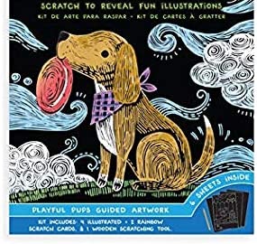 MINI SCRATCH &amp; SCRIBBLE ART KIT PLAYFUL PUPS SET