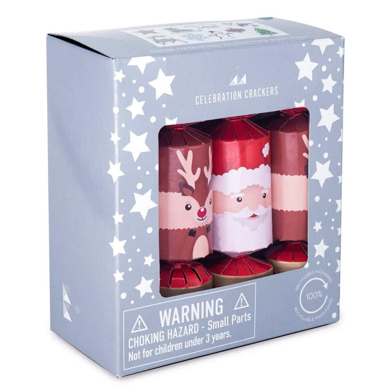 Mini Santa & Reindeer Crackers Pack Of 8 - Bookazine