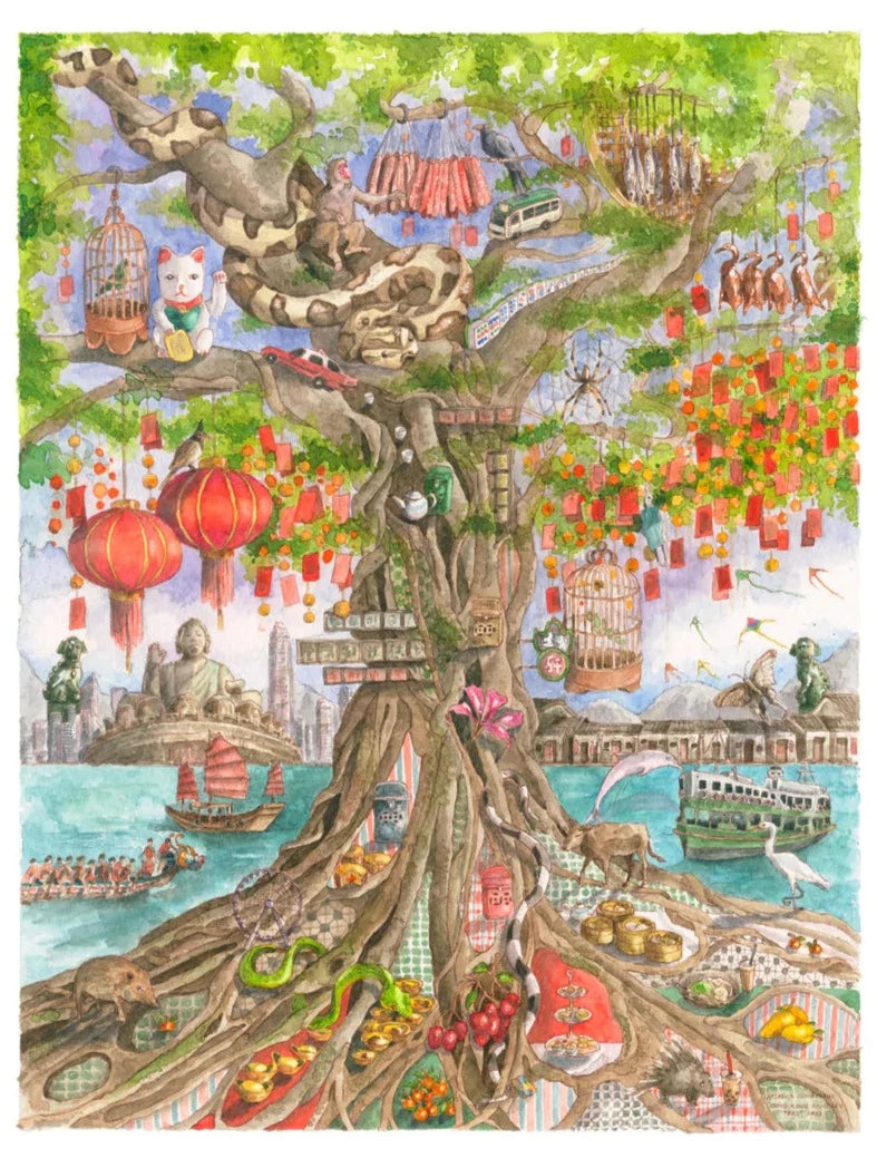 Goodbye Hong Kong A3 Art Print | Natasha Johnstone