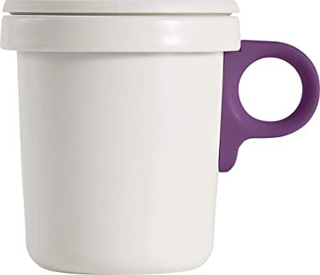 Ovject O-EFM-WHPP Camping Outdoor Mug, Made in Japan, Cup, Enameled Lid, Hook Mug, 12.2 fl oz (360 ml), Removable Handle, White Purple