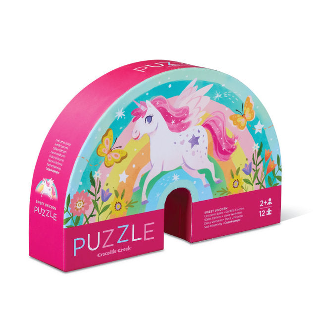 CROCODILE CREEK SWEET UNICORN MINI PUZZLE 12PCS BOOKAZINE