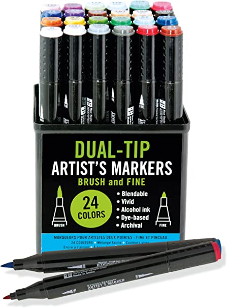 Studio Series Professional Alcohol Markers - Dual Tip - 24 Pack.