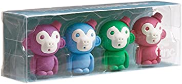 Tinc MNKERCOL"Monkey" Fruit-Scented Eraser Collection (Pack of 4)