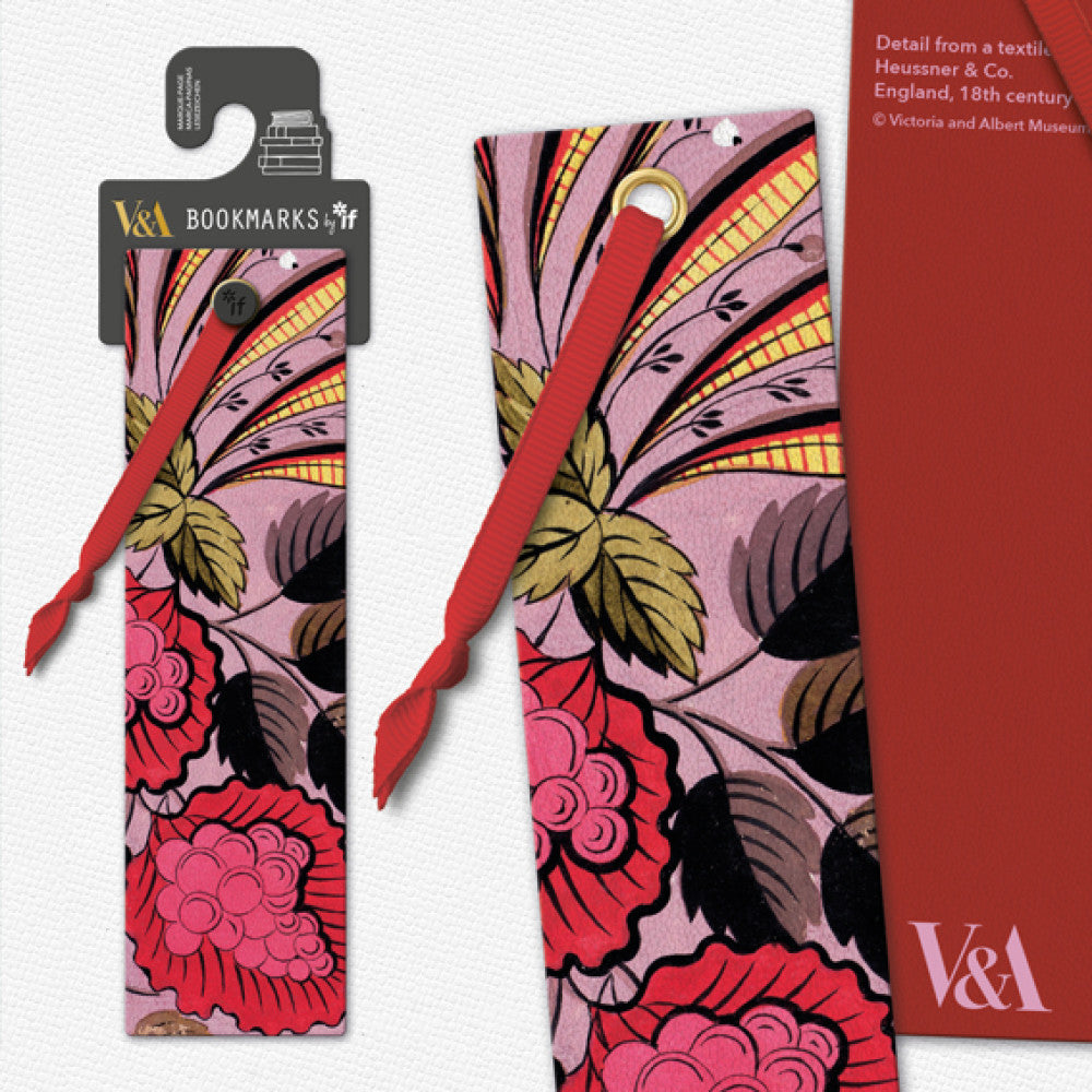 V&A BOOKMARK PINK BERRY TEXTILE