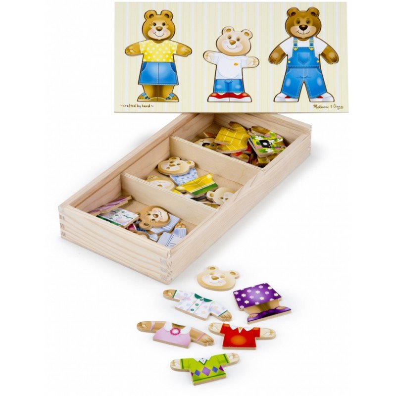 WOODEN BEAR FAMILY DRESS-UP PUZZLE