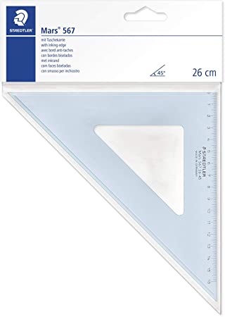 Staedtler Mars 567 26-45 Set Square 25 cm 45/45 Degree - Blue