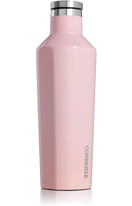 Corkcicle Classic Canteen | Triple Insulated Stainless Steel Water Bottle, Gloss Rose Quartz, 16oz / 475ml