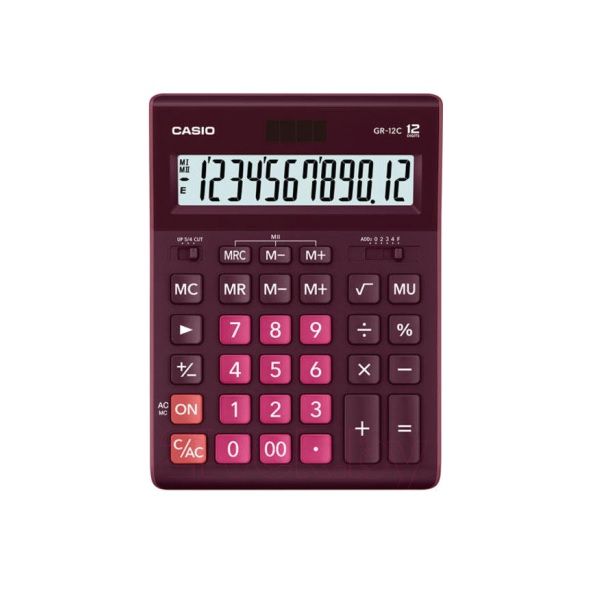 Compact-Desk-Calculator-Wine-Red