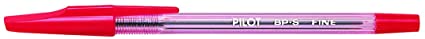 Pilot BP-S Ballpoint PENS (Stick Ballpoint Pen – Stick Ballpoint Pen Fine Red 1Pièce (S), Red, Red, Transparent, End, Ambidextrous, One Piece (S))