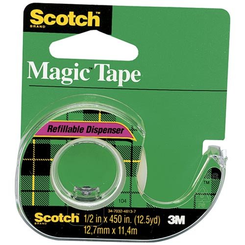 Scotch Magic Tape W/Refillable Dispenser, 1/2&quot; X 450&quot;, Clear