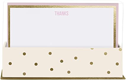 Graphique TREND COLLECTION Flat Notes - 50 Note Cards with Matching Envelopes and Storage Box, 5.625&quot; x 3.5&quot; - Front Says,&quot;Thanks&quot;, Makes a Great Gift