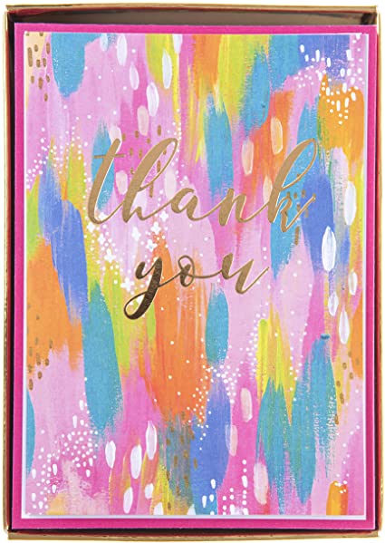 Thank You Boxed Cards Brush Strokes 16Ct | Bookazine HK