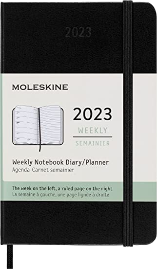 Moleskine Classic 12 Month 2023 Weekly Planner, Hard Cover, Pocket (3.5&quot; x 5.5&quot;), Black