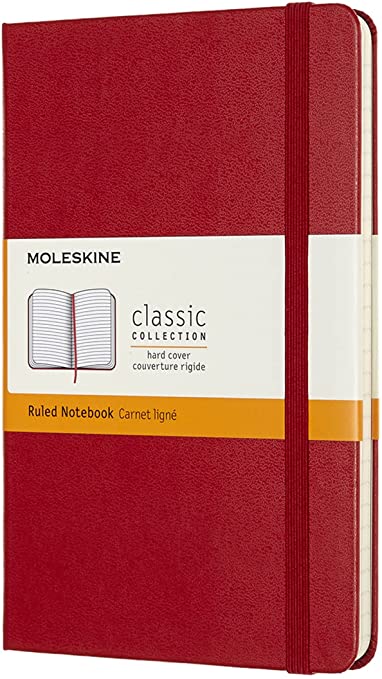 Red Linen Notebook Classic Lined Notebook Hardcover Medium Scarlet Red – Bookazine