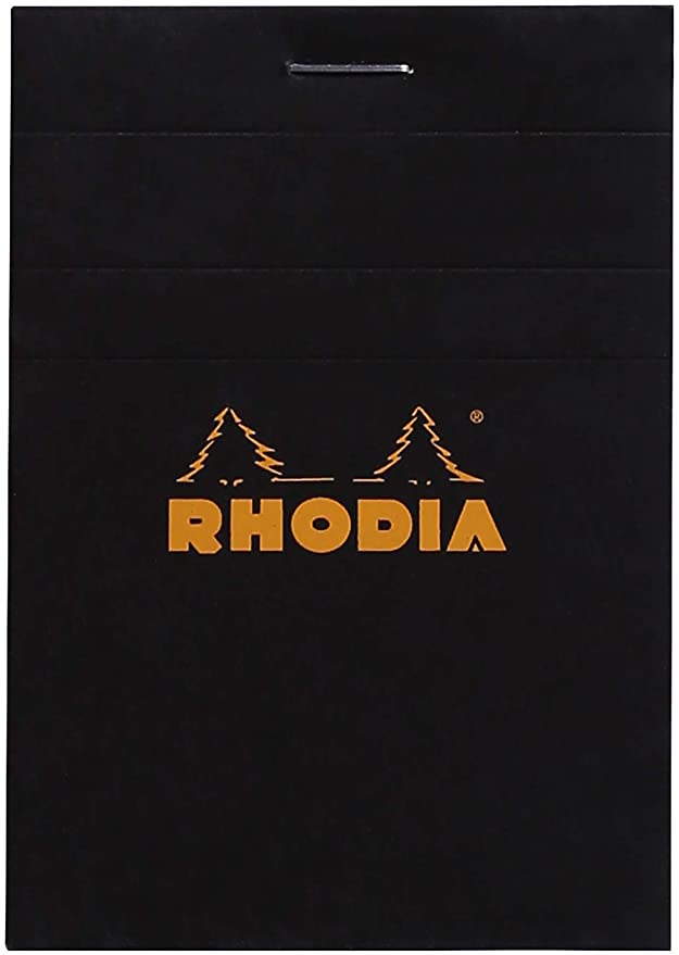 Rhodia Classic Staplebound Notepad – Graph 80 Sheets – 3” x 4” – Black Cover – Pack of 1