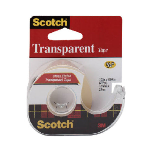 Scotch Transparent Tape in Hand Dispenser, 1/2&quot; X 450&quot;, Clear