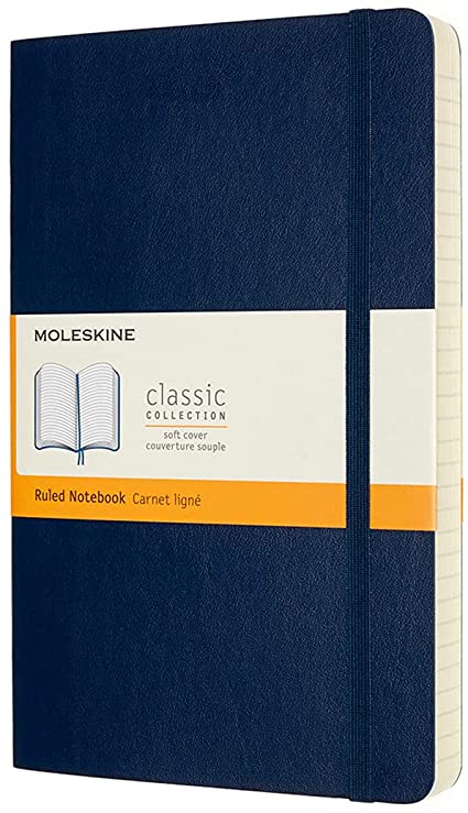 Moleskine Expanded Large Ruled Softcover Notebook: Sapphire Blue