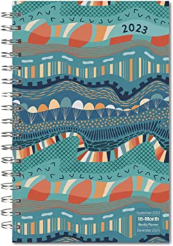 2023 Weekly &amp; Monthly Planner, 16-Month Engagement Calendar: September 2022 - December 2023, 6&quot; x 9&quot; - Abstract Rhythm