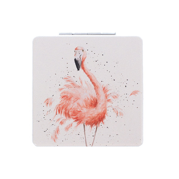 wrendale-Pretty in Pink Flamingo Mirror-bookaine