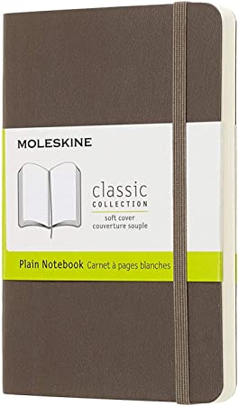 Moleskine Classic Notebook, Soft Cover, Pocket (3.5&quot; x 5.5&quot;) Plain/Blank, Earth Brown, 192 Pages