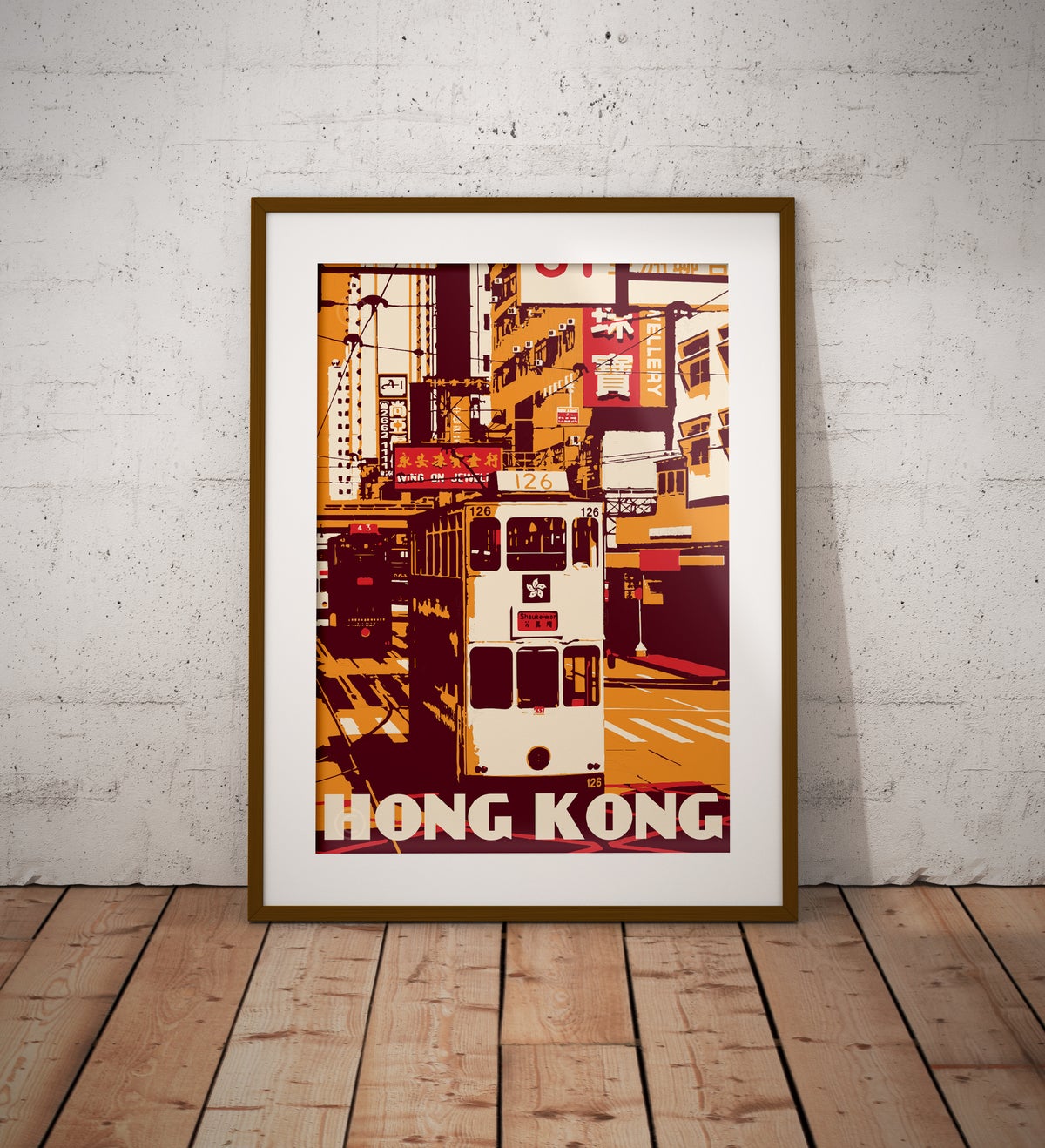 Hong Kong Tram Orange Fine Art Print | Bookazine HK