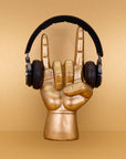 Large Rock On Headphone Stand | Gold