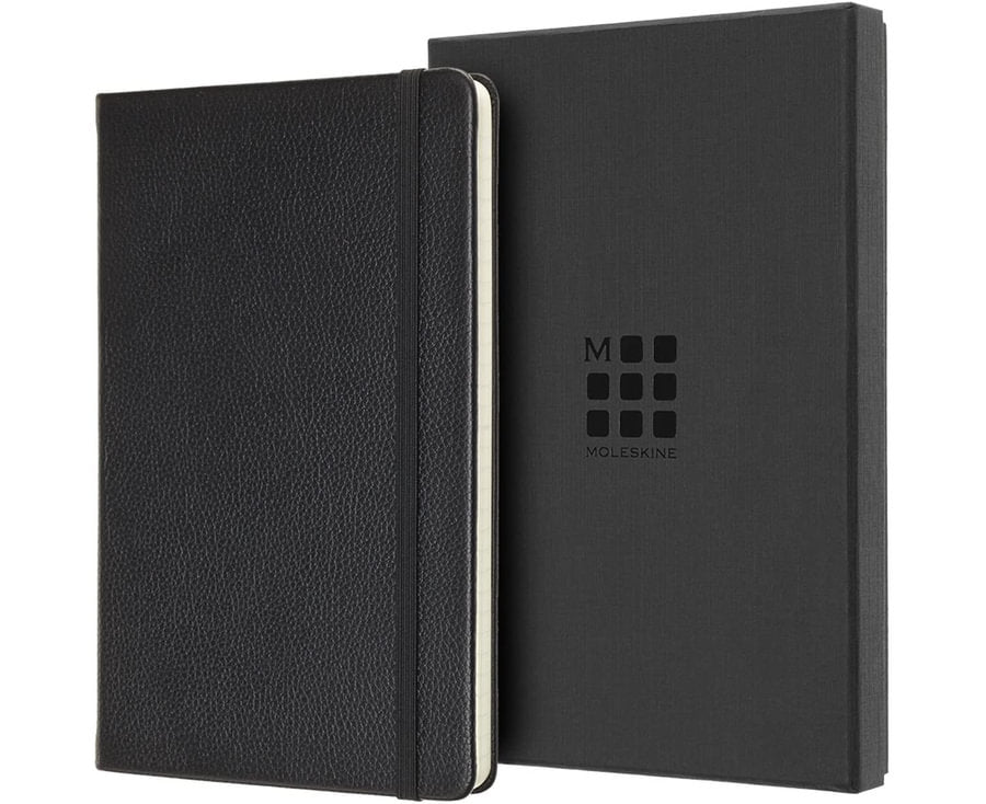 Ruled Leather Notebook (Large) Black | Bookazine HK