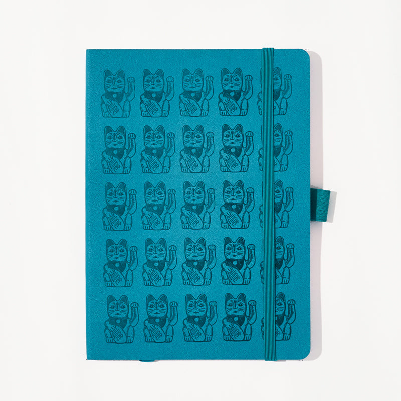 Turquoise Lucky Cat Notebook - Bookazine HK