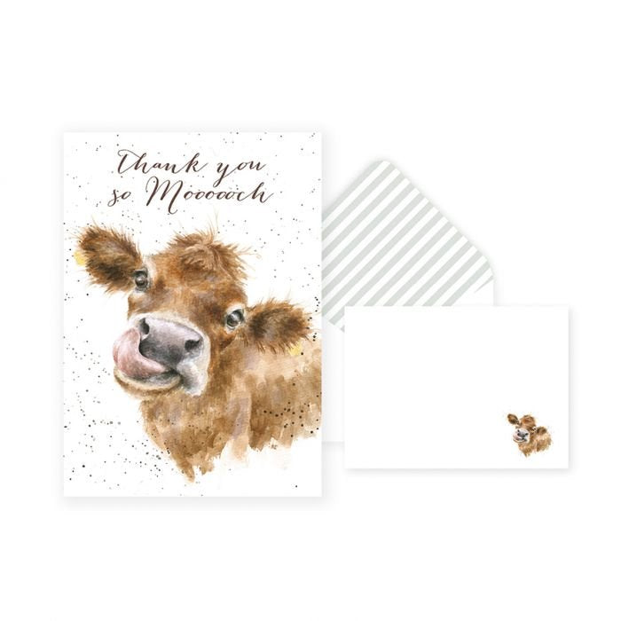wrendale-Cow Thank You Cards Pack of 8-bookazine